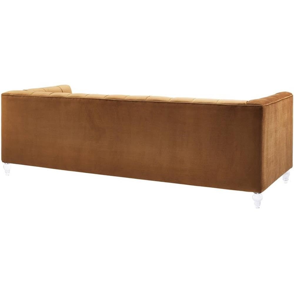 Velvet Upholstered Sofa with Tufted Seat and Back O7263
