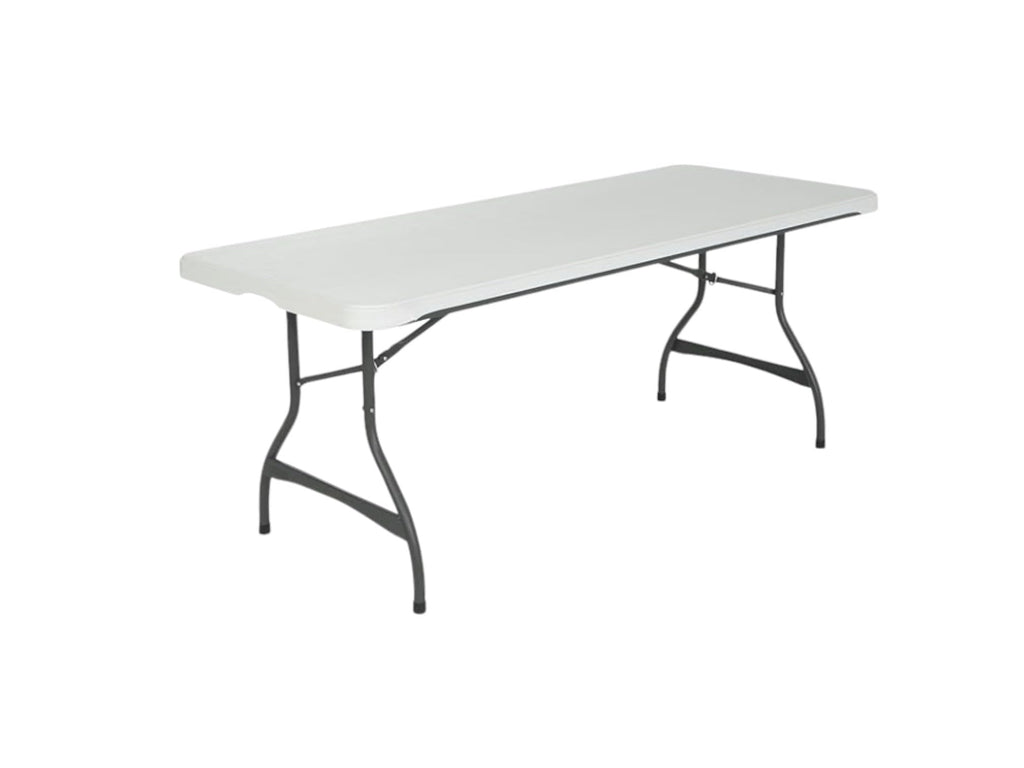 White Granite 6 Foot Stacking Folding Utility Table 4 Pack N494551