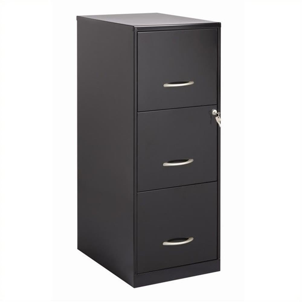 3 Drawer Black Metal Filing Cabinet A7185