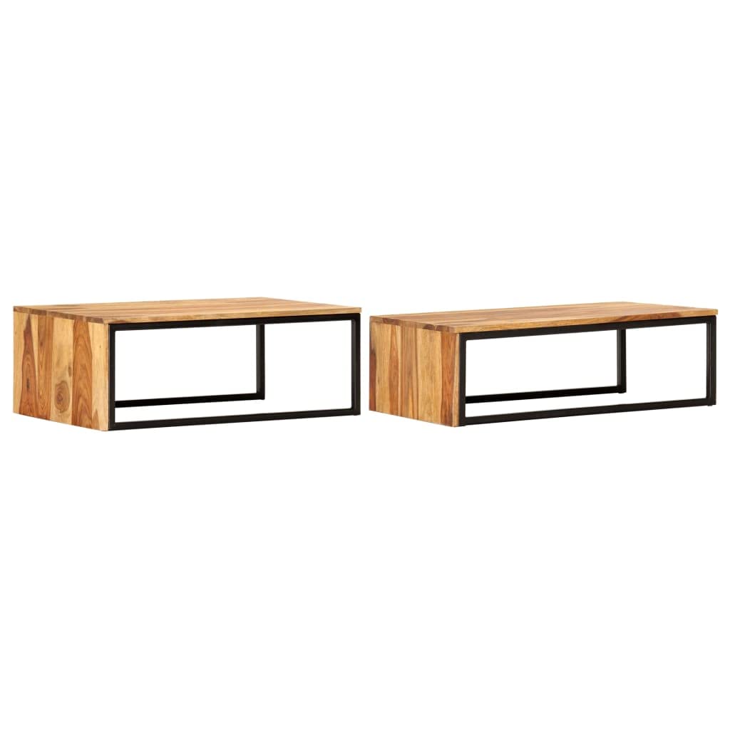 2 pcs Solid Sheesham Wood Nesting Tables Z900635