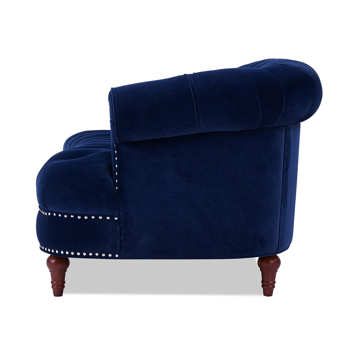Navy Blue Velvet Tufted Sofa H620