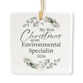 Ceramic 3-inch Square-Shaped Botanical Wreath Ornament A93088