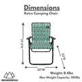 Camping Chair Lightweight Foldable Steel Frame 300lb Capacity Q937