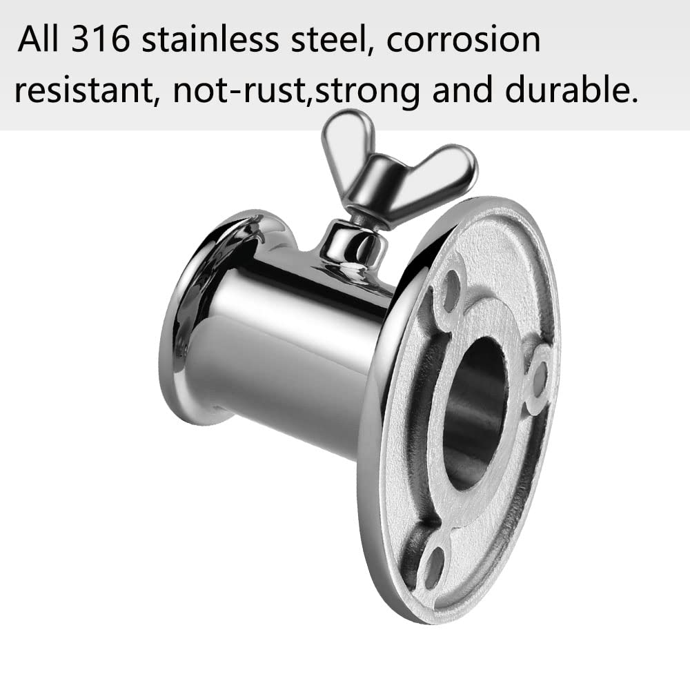 Marine Flag Pole with Base, 316 Stainless Steel Flag Pole Set, 42 in O273