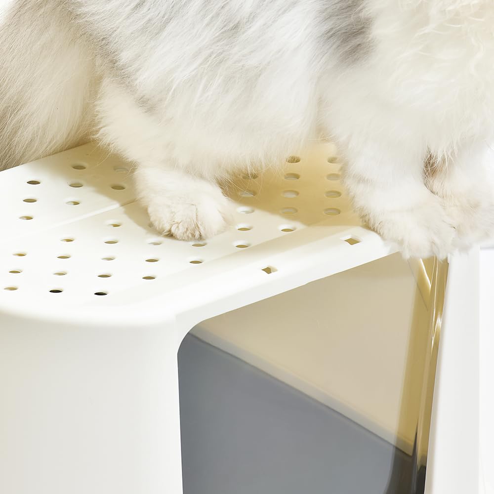 Flip-Top Jumbo Cat Litter Box with Scoop D1608