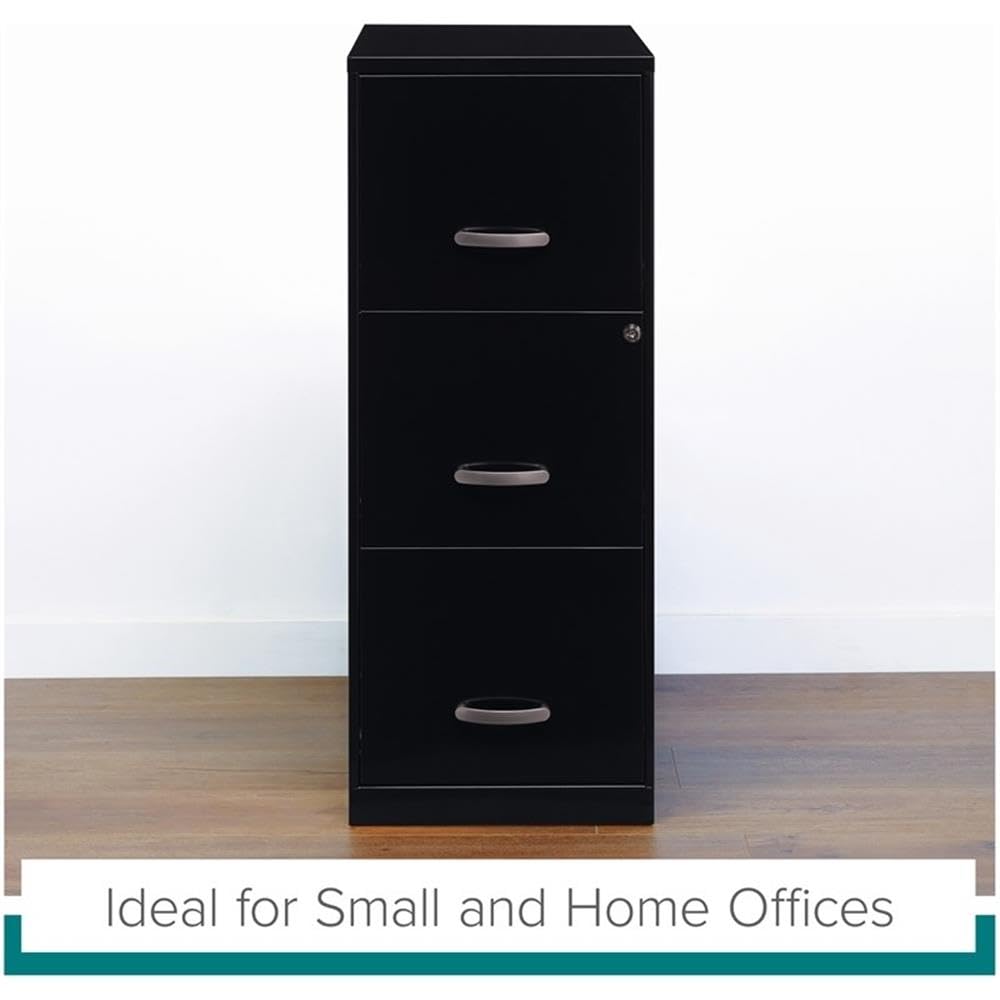 3 Drawer Black Metal Filing Cabinet A7185