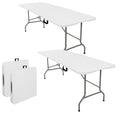 Set of 2 Lightweight 6FT Rectangular Plastic Folding Tables with Steel Legs L108986