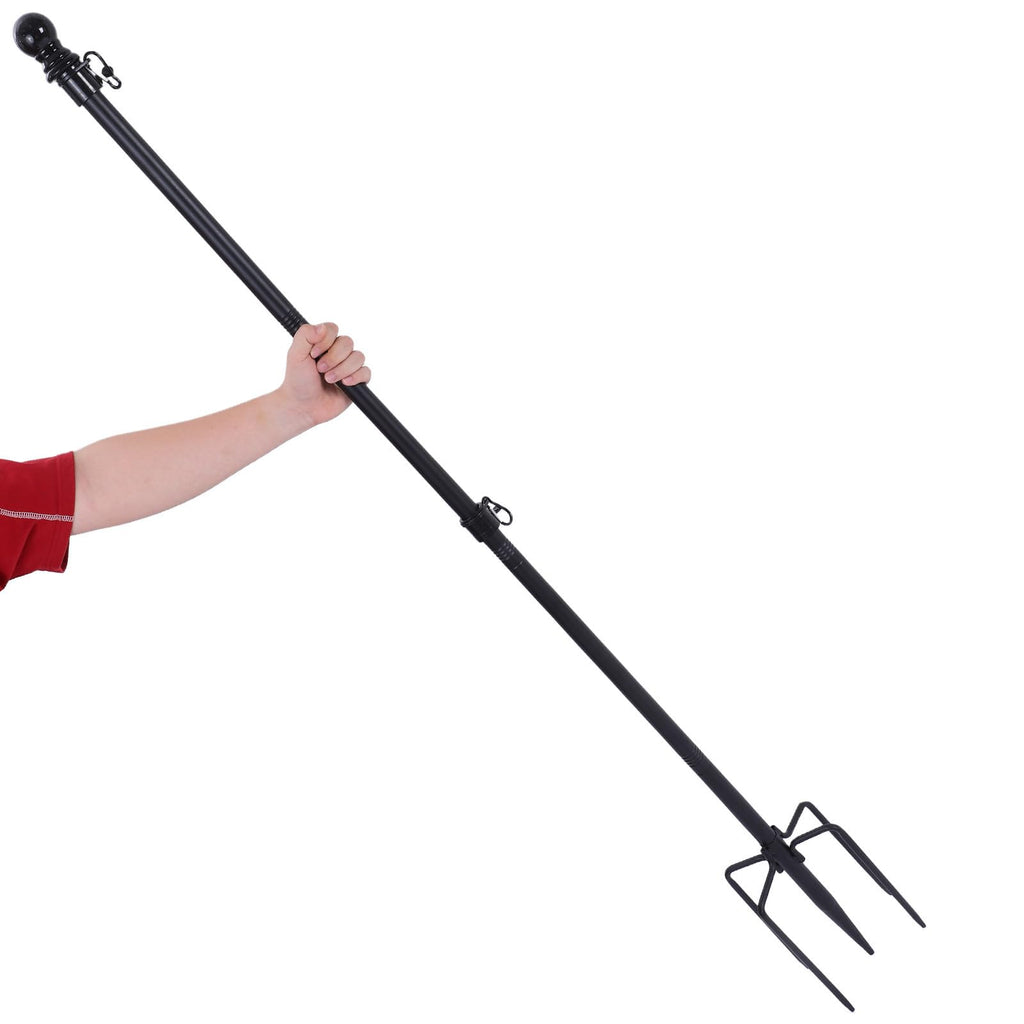 Heavy Duty Stainless Steel In Ground Flag Pole with 5 Prongs Base Z33696