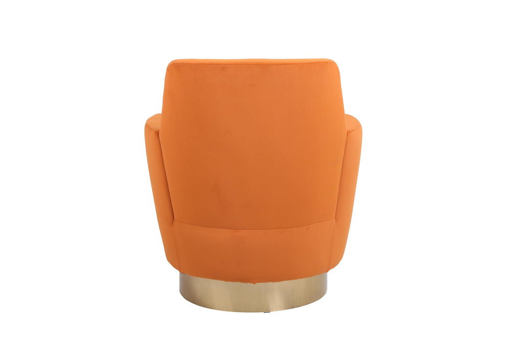 Orange Velvet Swivel Tufted Armchair I526140