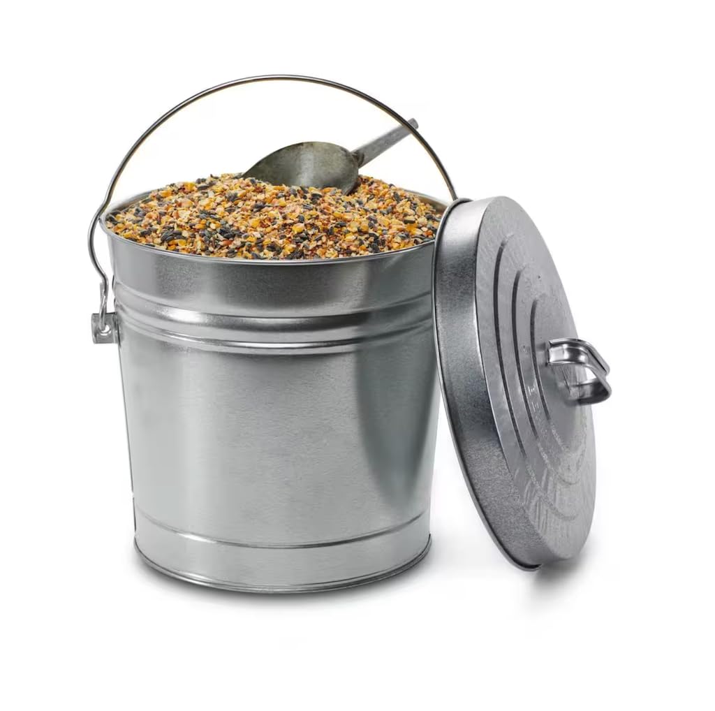 6 Gallon Galvanized Steel Round Trash Can with Locking Lid G1235