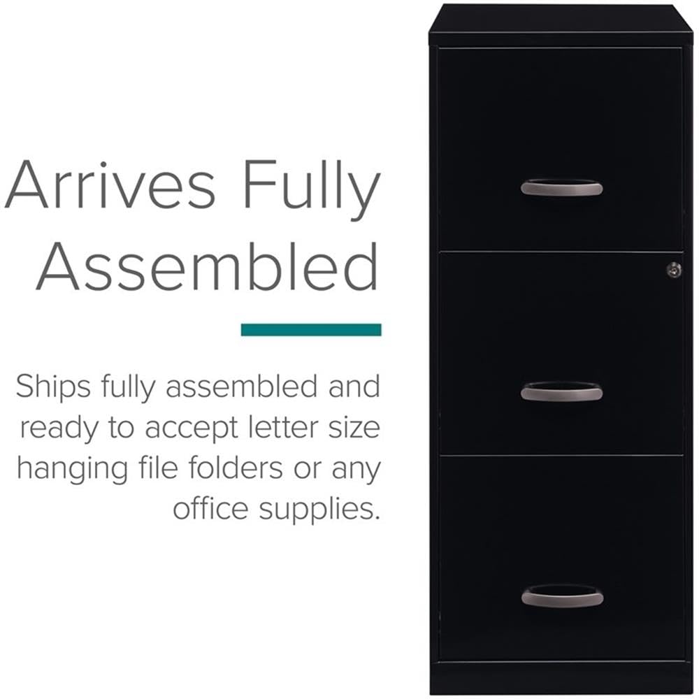 3 Drawer Black Metal Filing Cabinet A7185