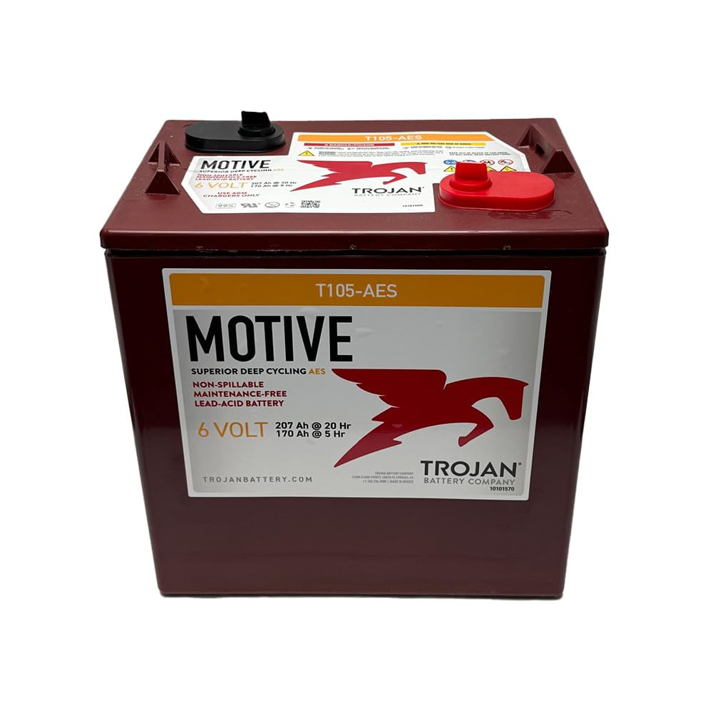 6V Deep Cycling VRLA AGM Batteries, Maroon, Pack of 4 T149712