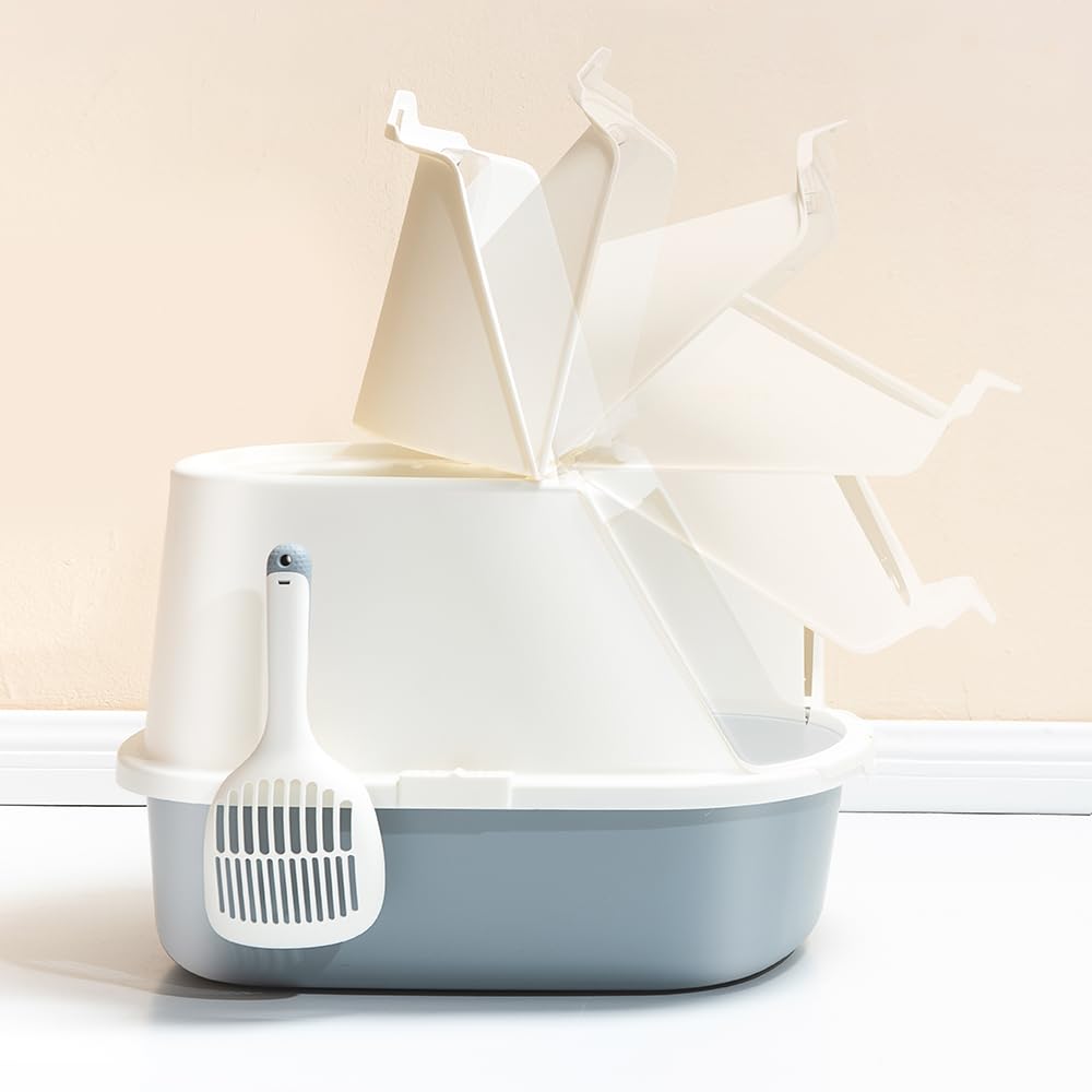 Flip-Top Jumbo Cat Litter Box with Scoop D1608