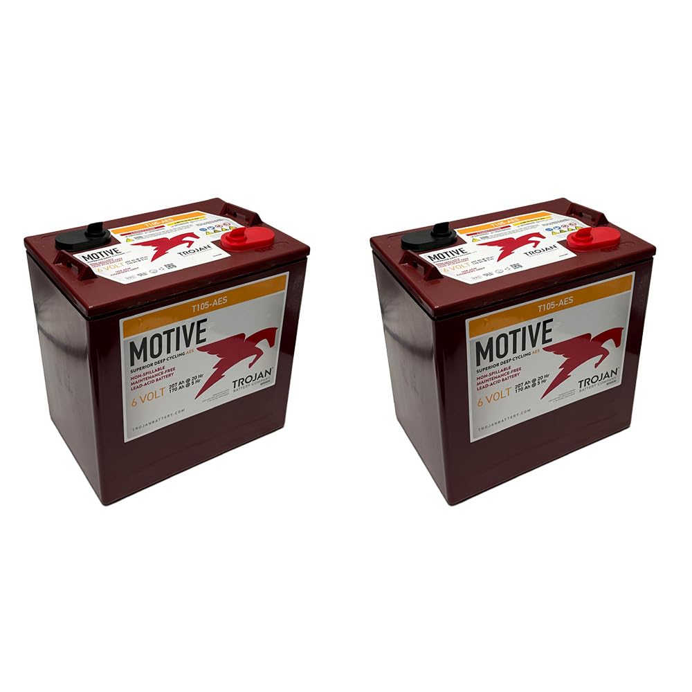 6V Deep Cycling VRLA AGM Batteries, Maroon, Pack of 4 T149712