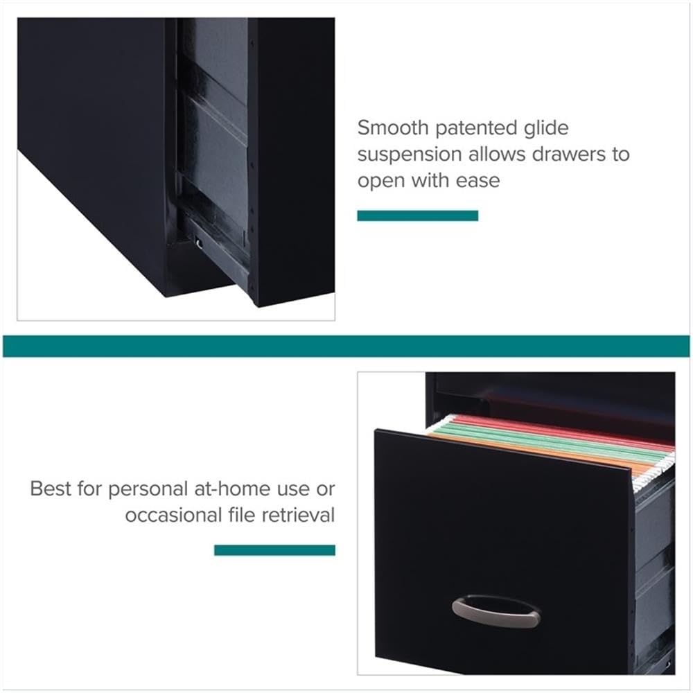 3 Drawer Black Metal Filing Cabinet A7185