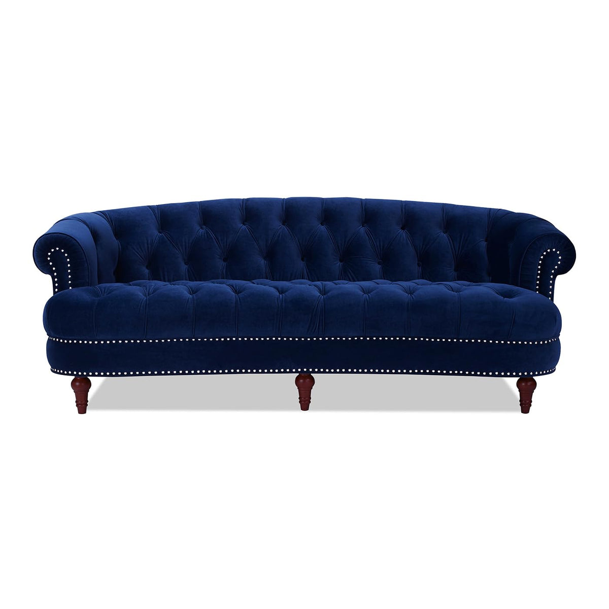 Navy Blue Velvet Tufted Sofa H620