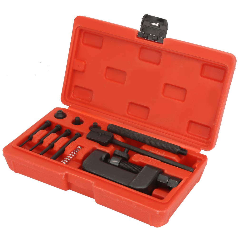 13PC Motorcycle Chain Breaker Rivet Tool Set with Carrying Case T825677