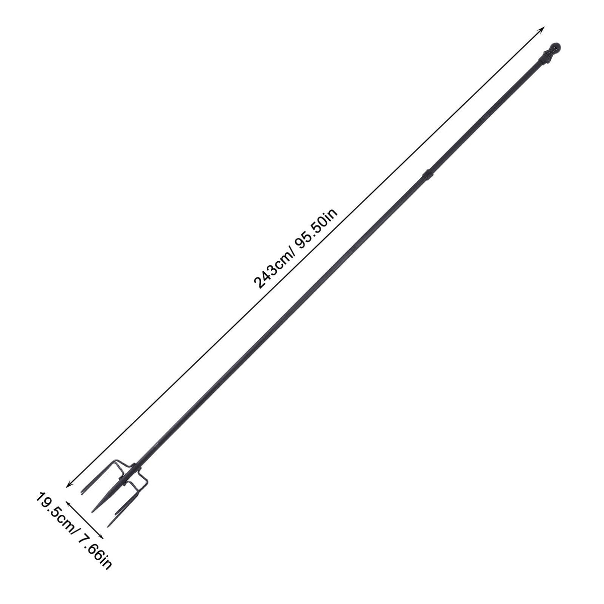Heavy Duty Stainless Steel In Ground Flag Pole with 5 Prongs Base Z33696