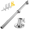 Marine Flag Pole with Base, 316 Stainless Steel Flag Pole Set, 42 in O273
