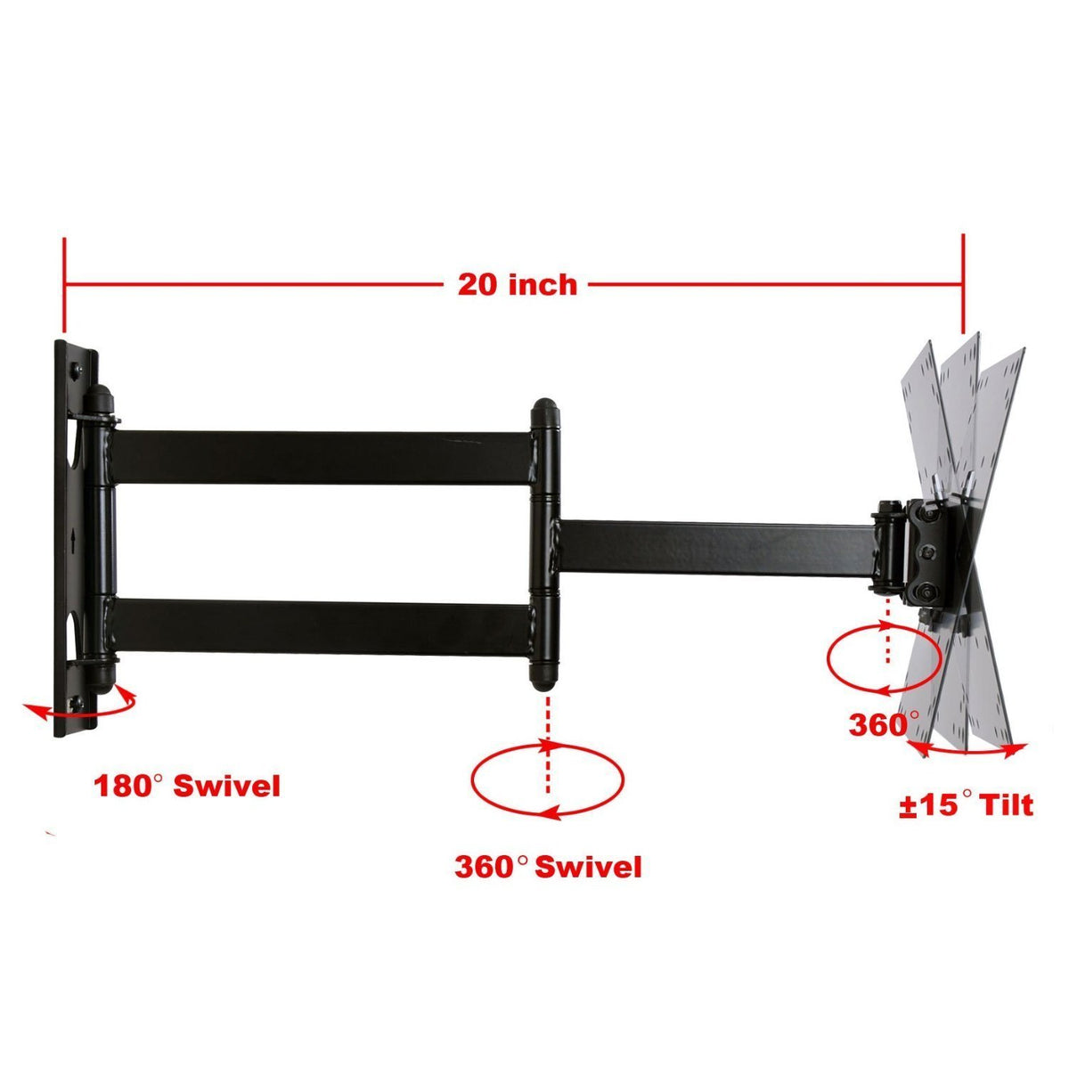 Single Stud Swing Arm TV Wall Mount W560
