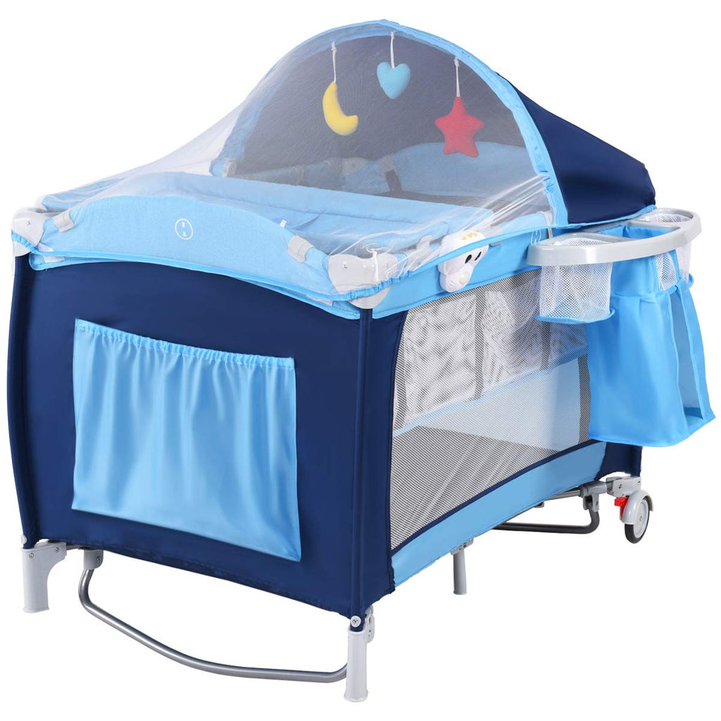 4-in-1 Portable Baby Playard with Bassinet and Changing Table S1708