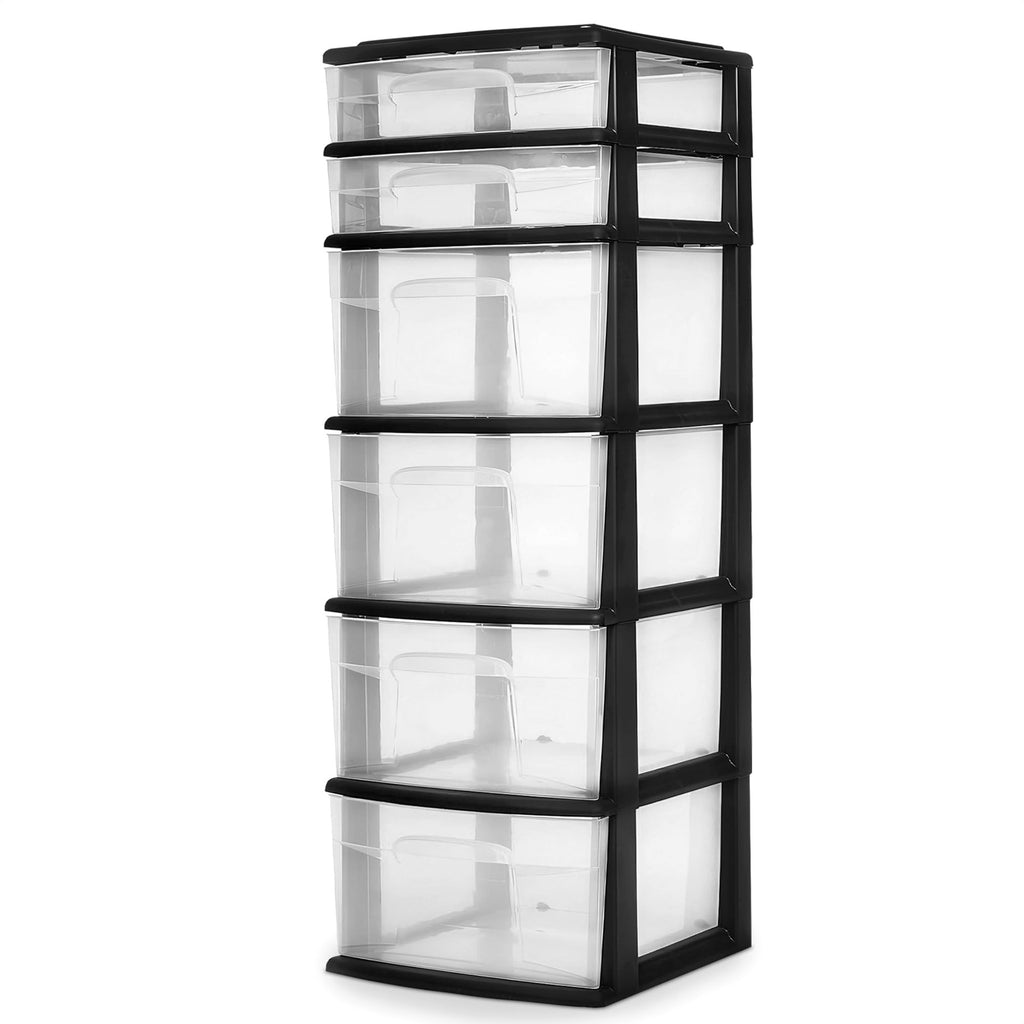 6-Tier Black Storage Drawer Tower Z69083