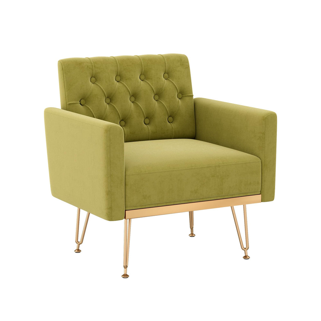 Green Velvet Accent Chair with Arm N58419