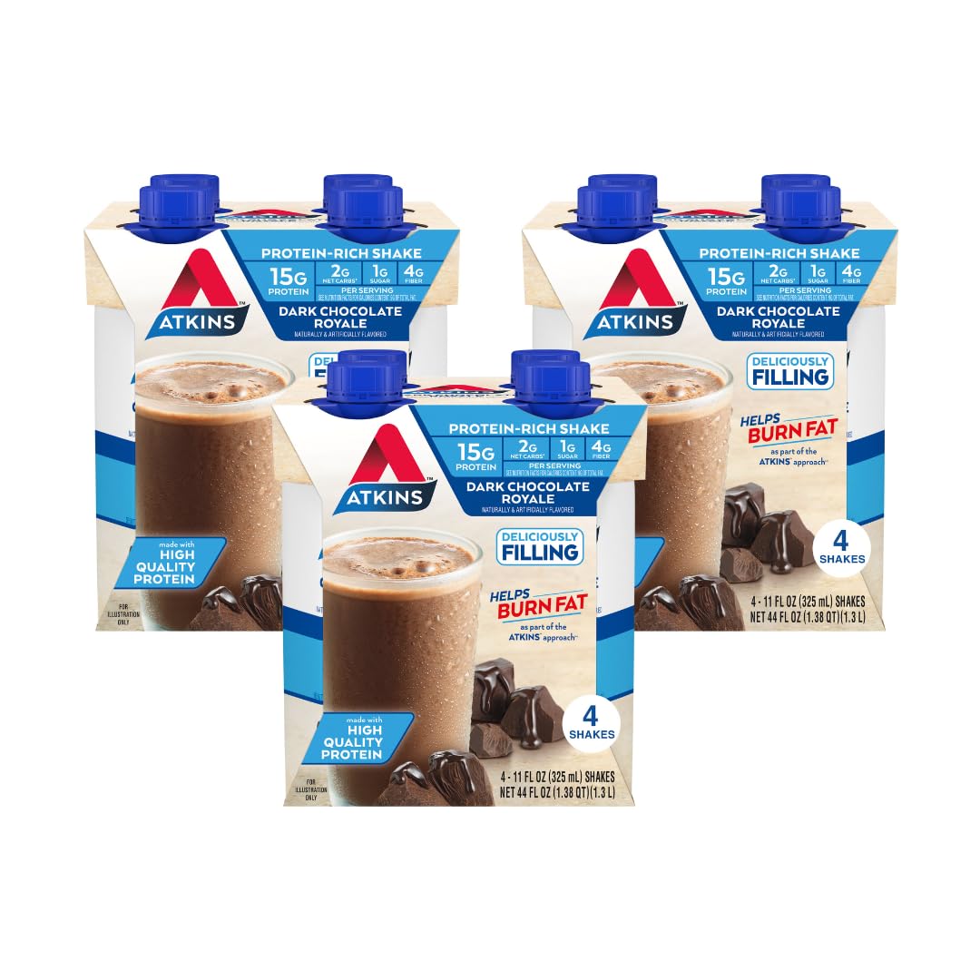Dark Chocolate Protein Shake, 15g Protein, 2g Net Carb, 12 Count & Peanut Butter Cups, 0g Sugar, 20 Count N208