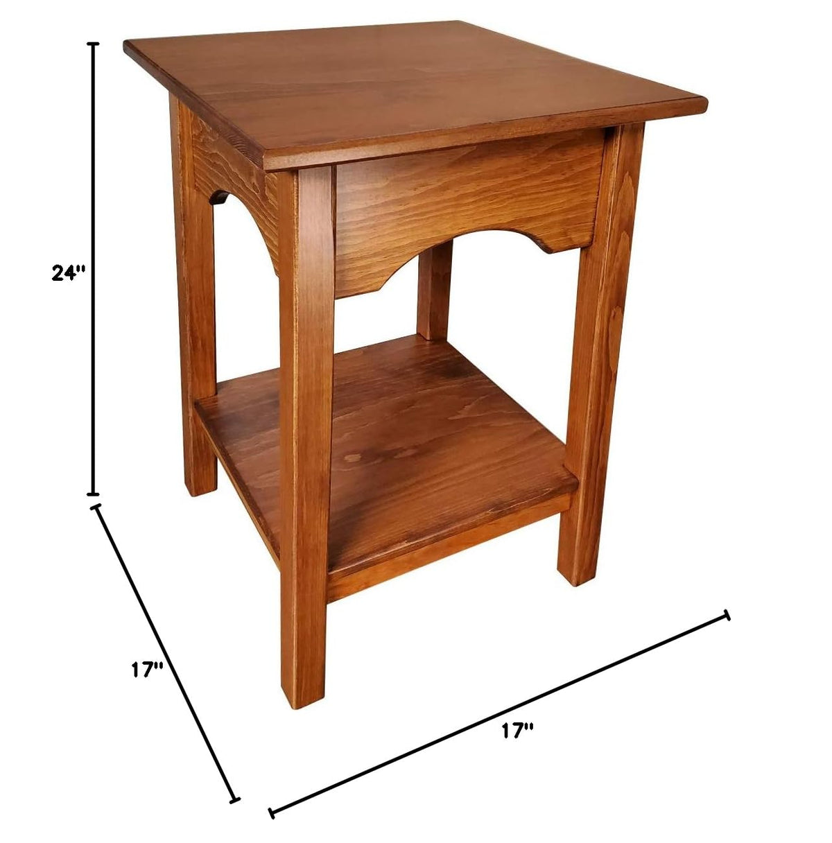 Wooden 2 Tier Square End Table S86748