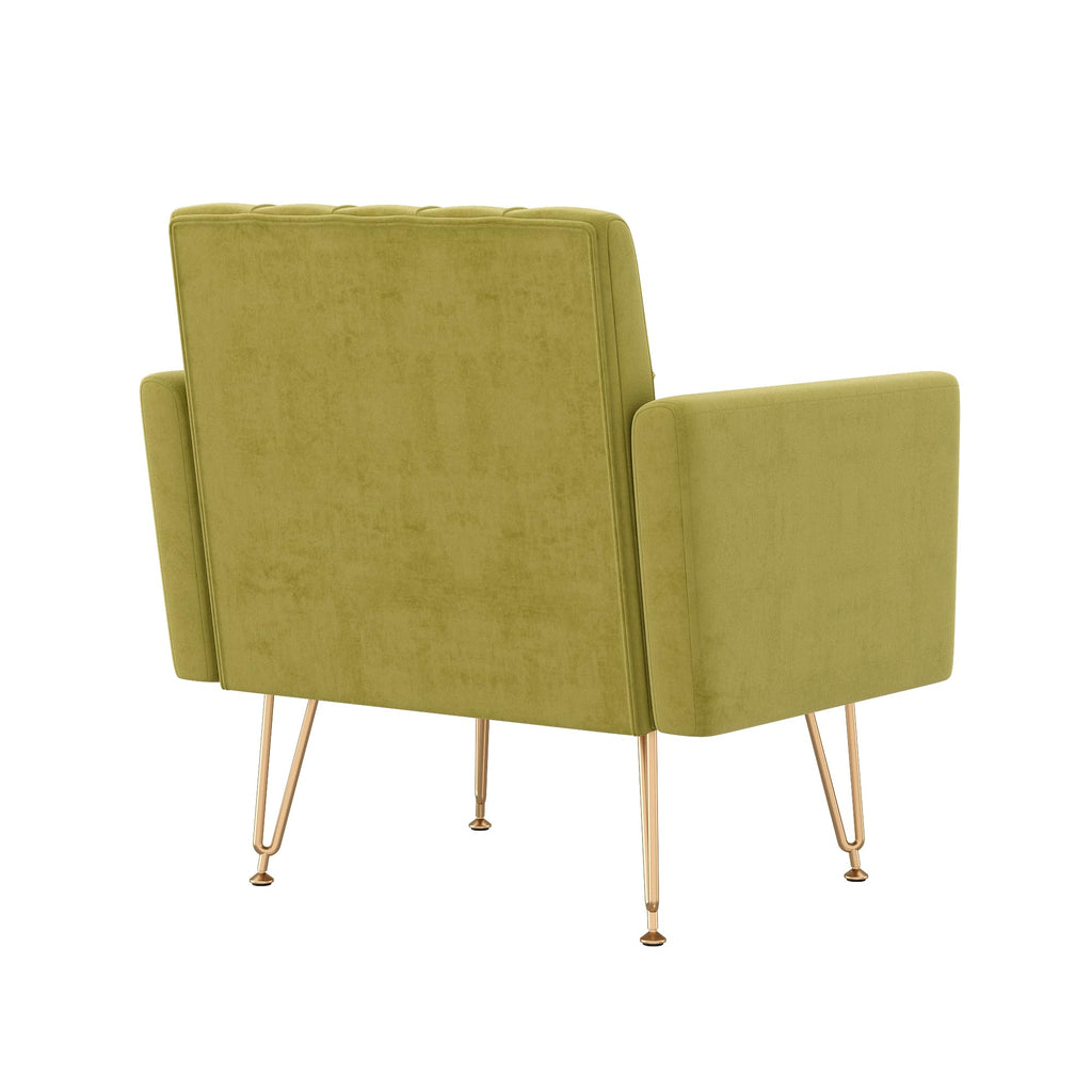 Green Velvet Accent Chair with Arm N58419
