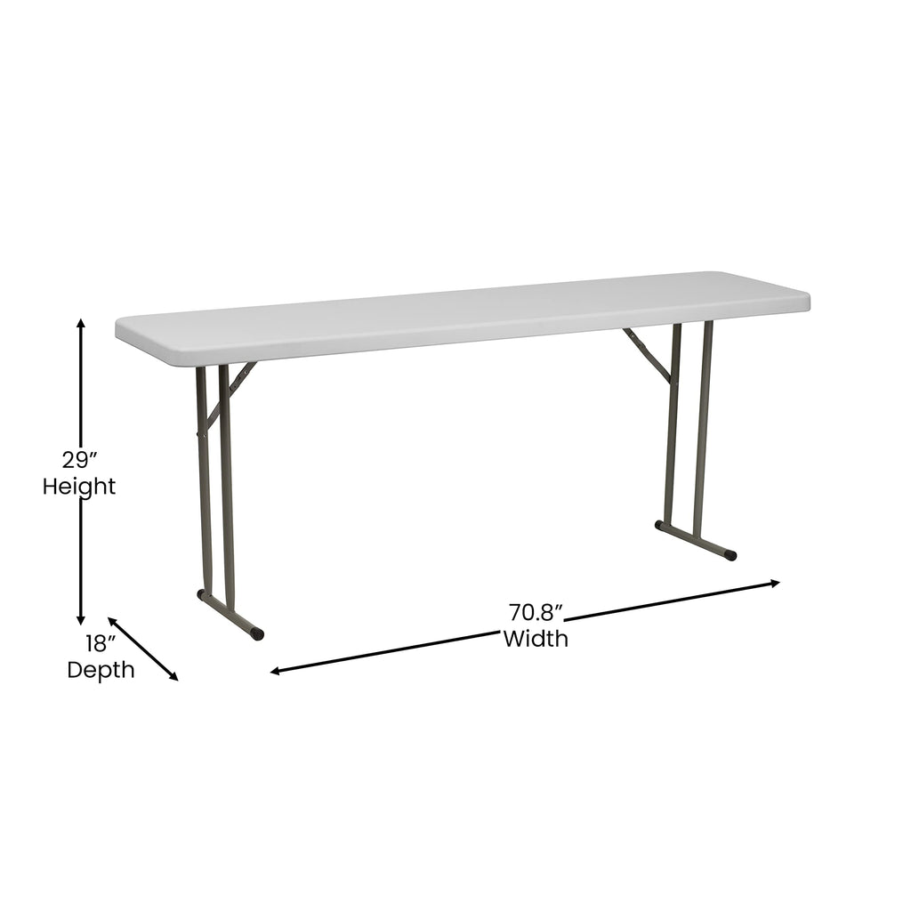 6 Pack 6-Foot Granite White Plastic Folding Training Table S544