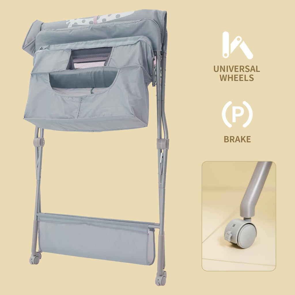 Foldable Baby Changing Table with Wheels O589842
