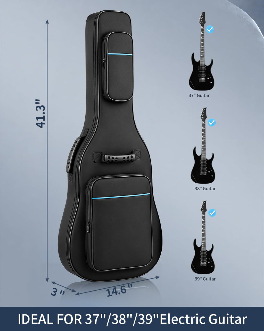 37/38/39 Inch Waterproof Cloth Electric Guitar Bag Y2490