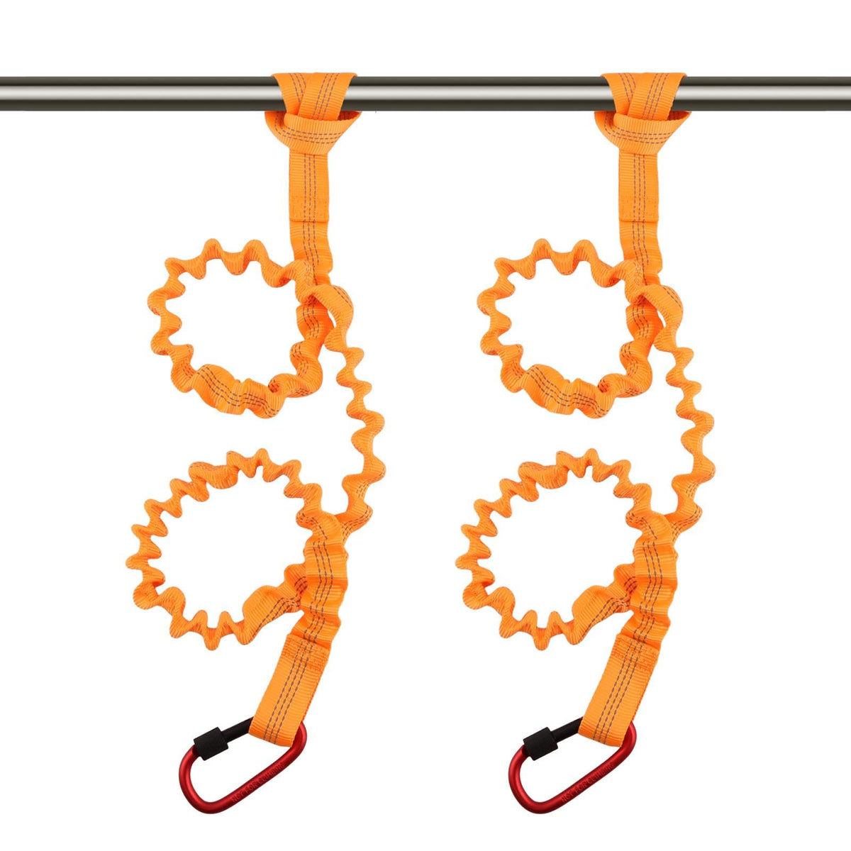 2-Pack Kayak Paddle Leash, 5-7 FT Stretchable Coiled Lanyard with Carabiner M8738