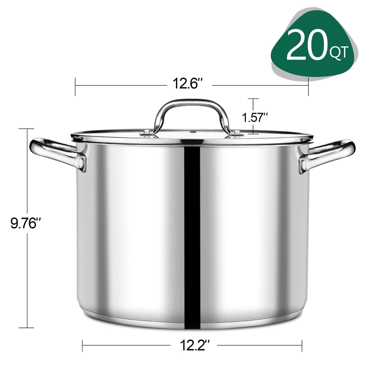 20 QT Stainless Steel Stock Pot with Lid D75512