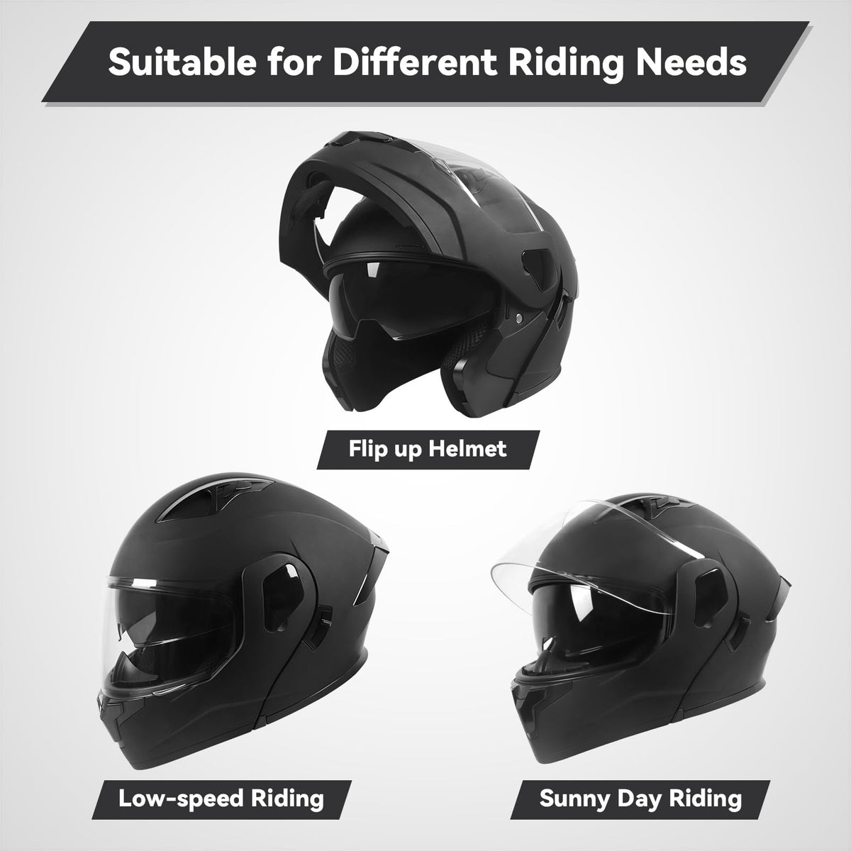 Modular Flip up Motorcycle Helmets DOT Approved J8448