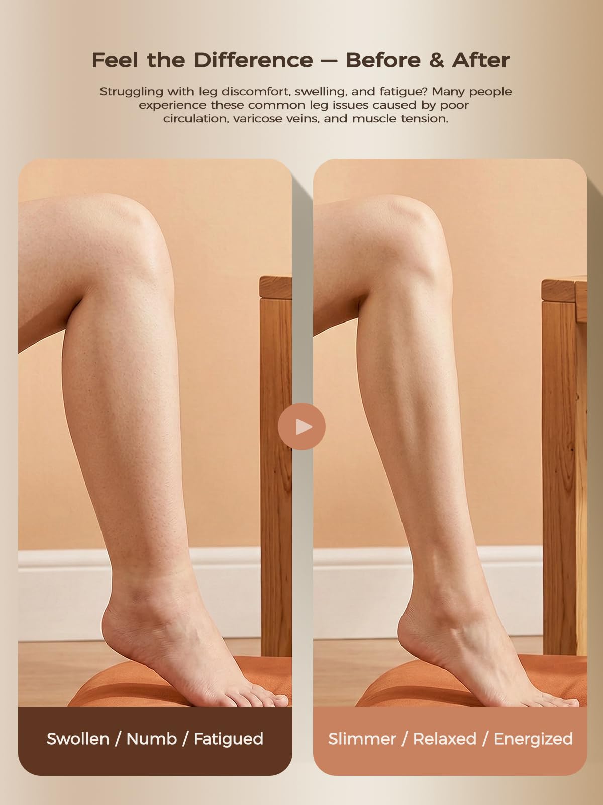 Leg Massager with Heat, Light, SoothingPulse & Vibration K415