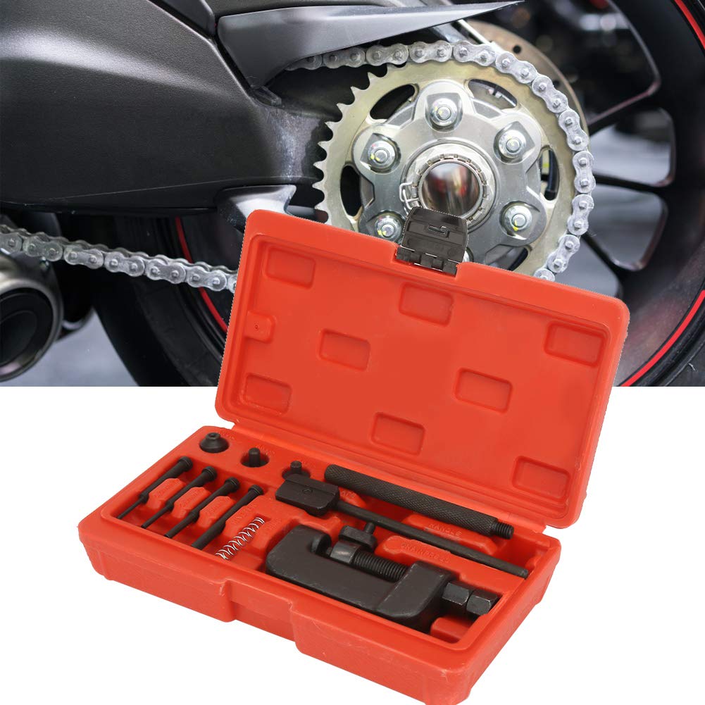 13PC Motorcycle Chain Breaker Rivet Tool Set with Carrying Case T825677