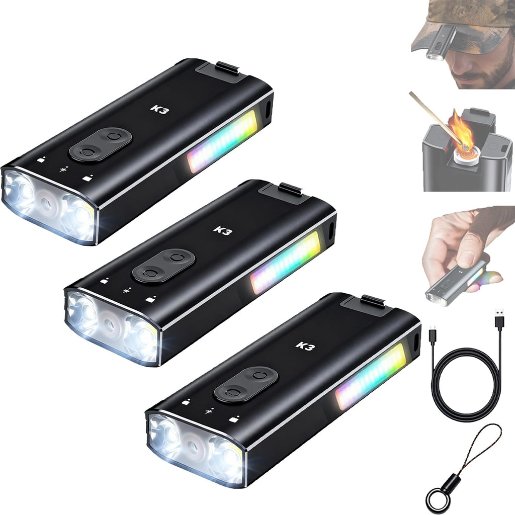 800 Lumens Rechargeable EDC Keychain Flashlight with UV & Red LED M69066