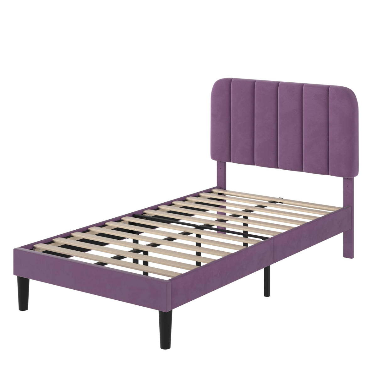 Twin Size Velvet Upholstered Platform Bed Frame V792570