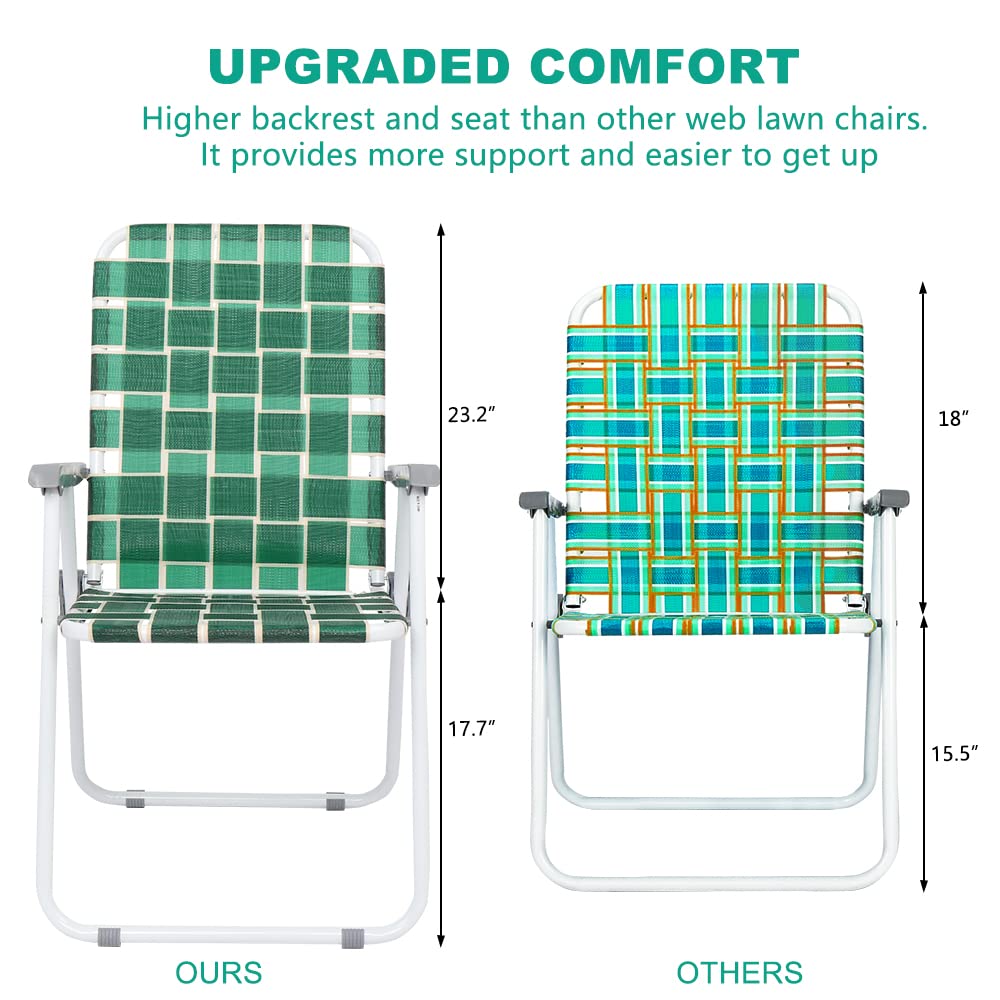 Dark Green Set of 2 Webbed Folding Chairs B173