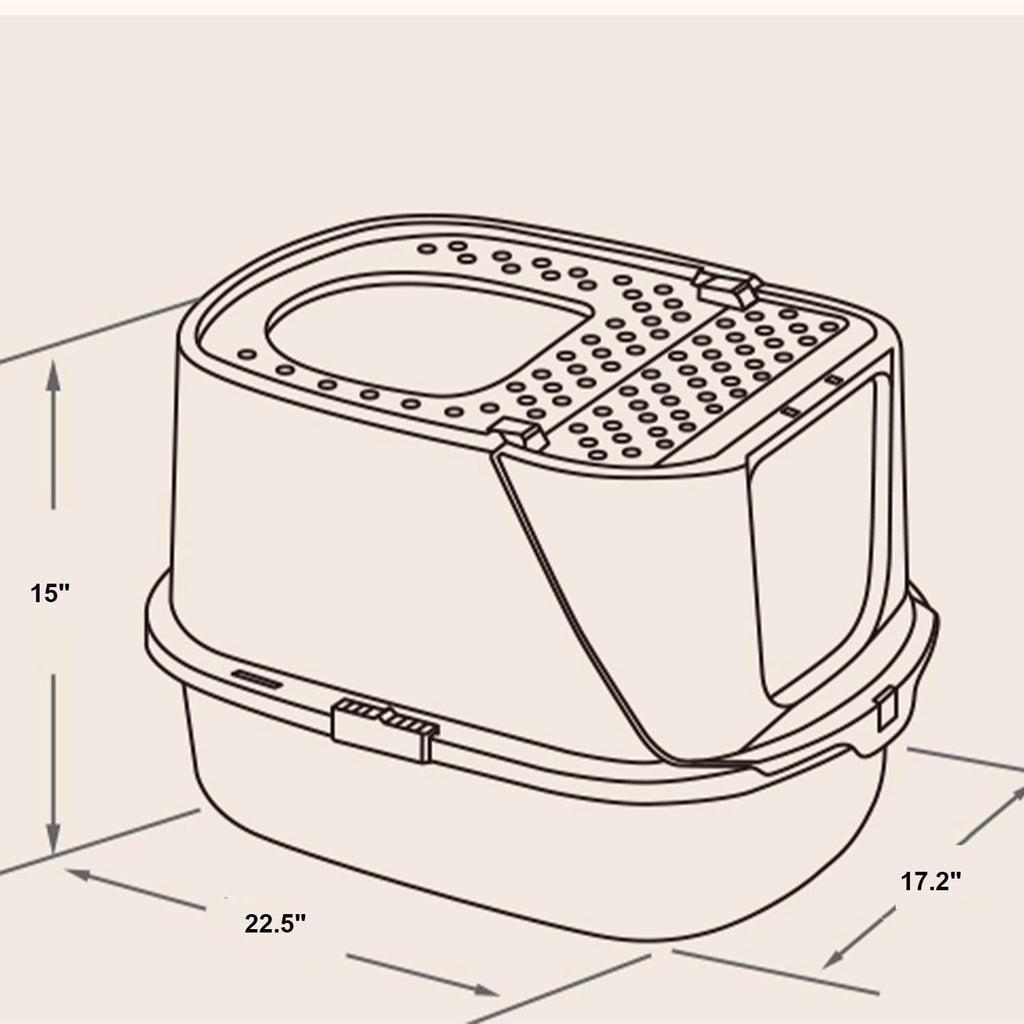 Flip-Top Jumbo Cat Litter Box with Scoop D1608