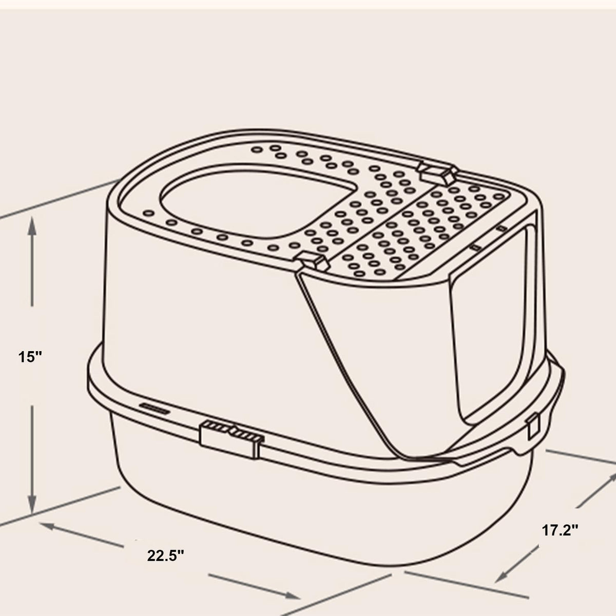 Flip-Top Jumbo Cat Litter Box with Scoop D1608