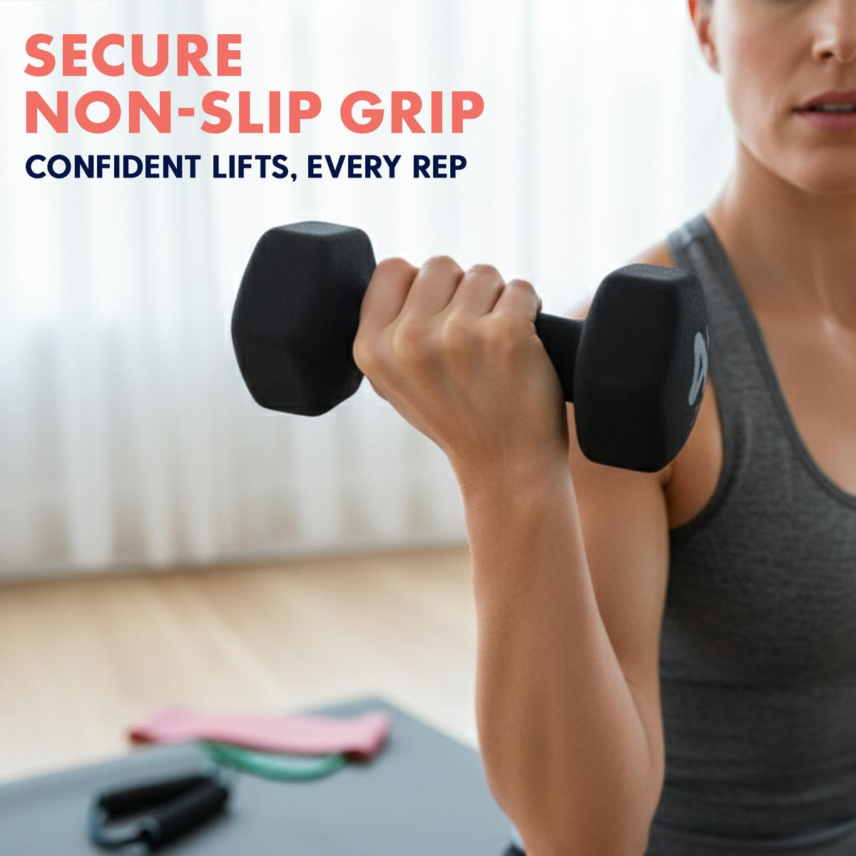32lbs Neoprene Coated Hex Dumbbell Weights Set with Stand R726