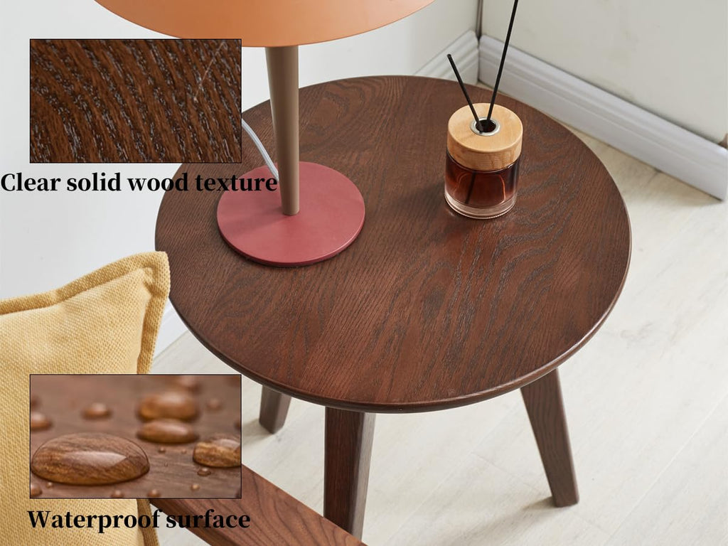 Solid Oak Wood Round Coffee Table O16234