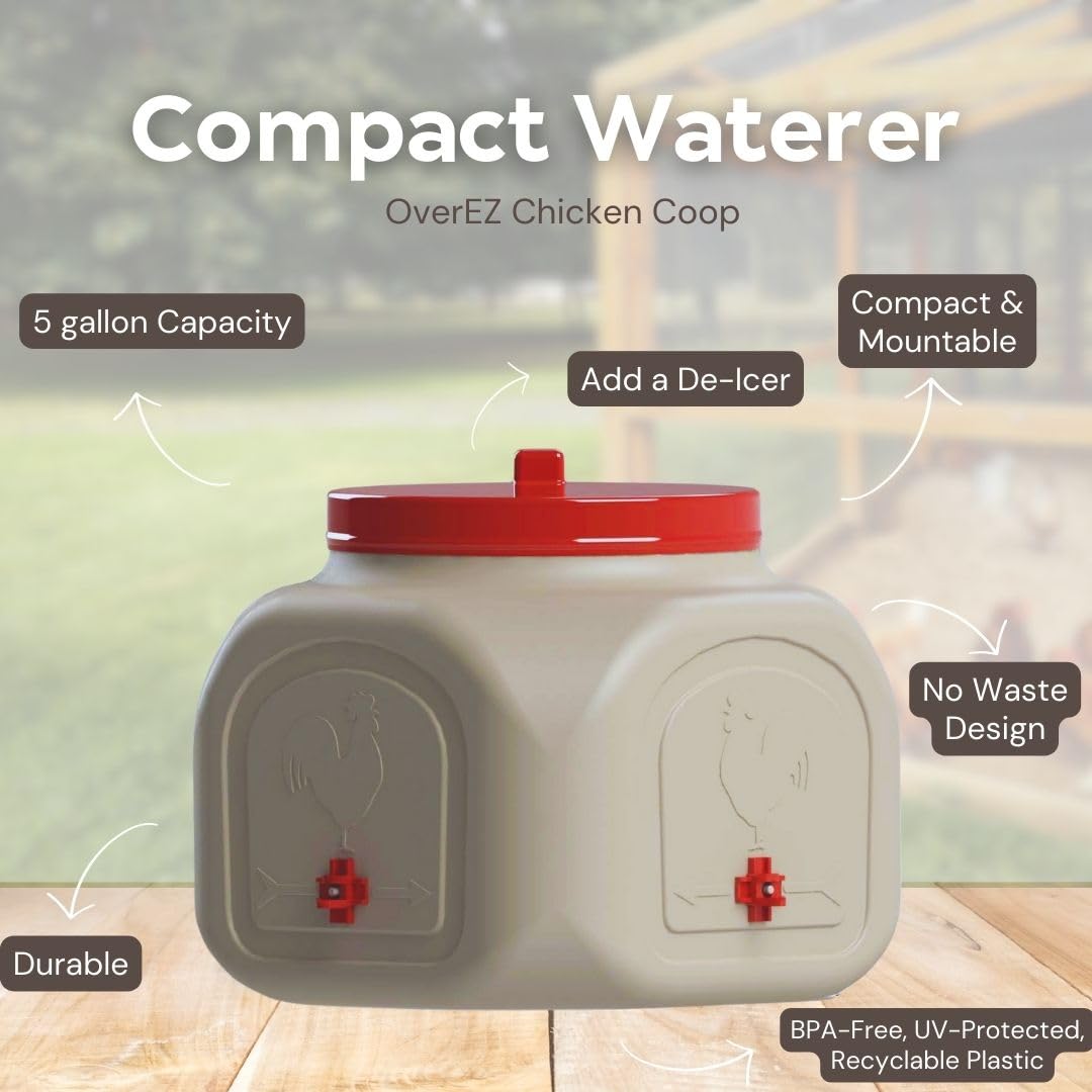 Compact Chicken Waterer with No Spill System, 5 Gallon V907