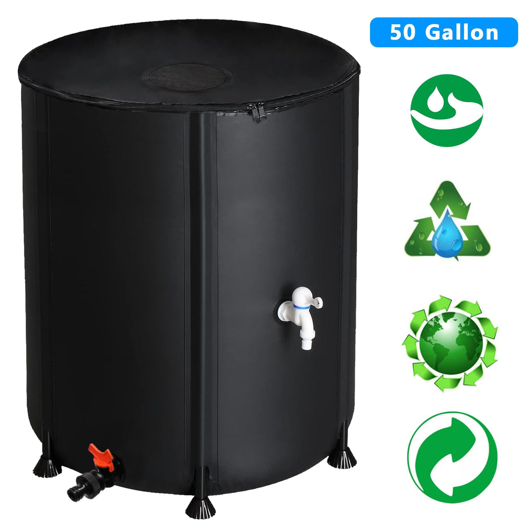 Collapsible 50 Gallon Rain Barrel with Spigot P94432