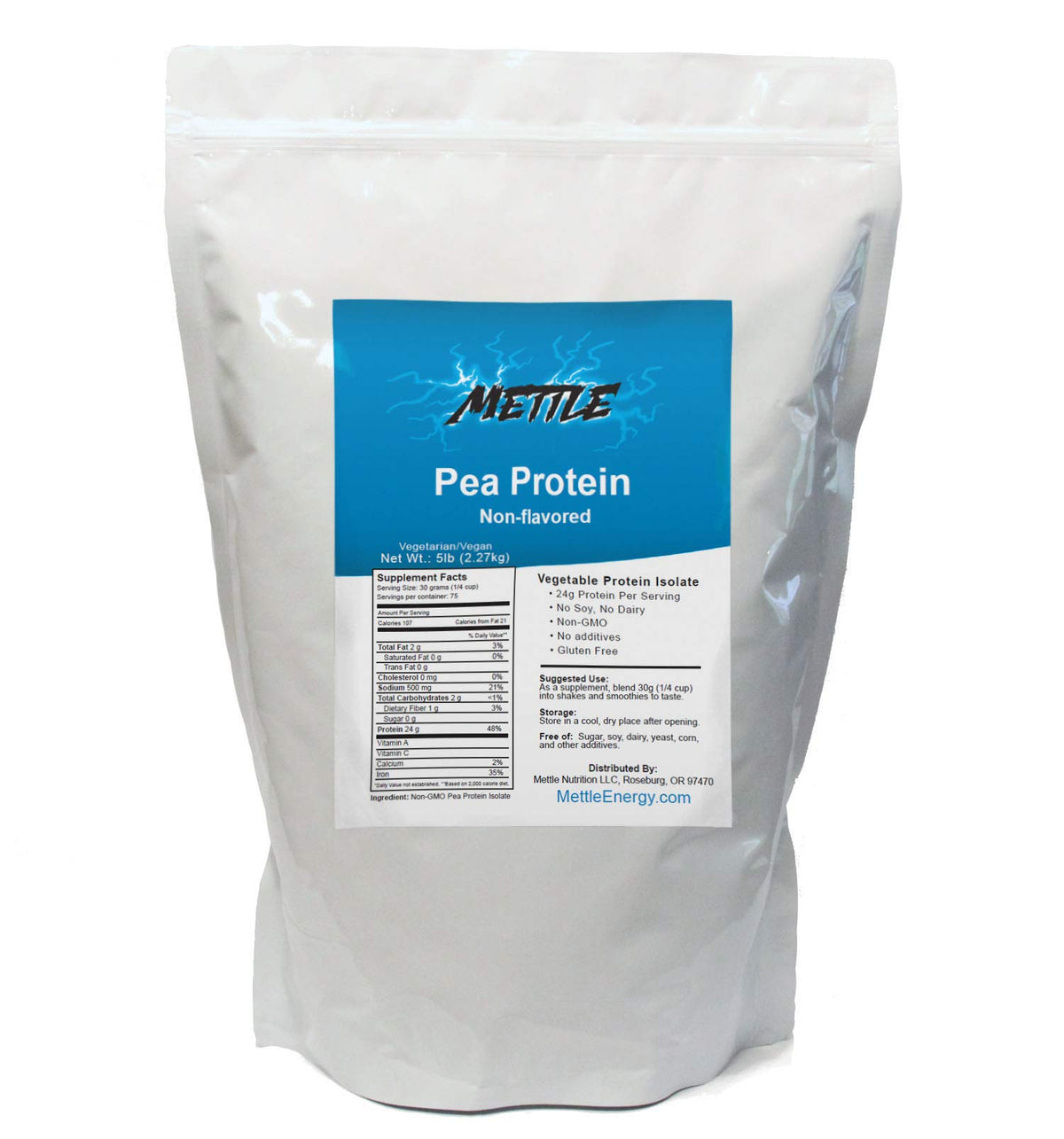 Unflavored Pea Protein Powder 5 Pound O39359