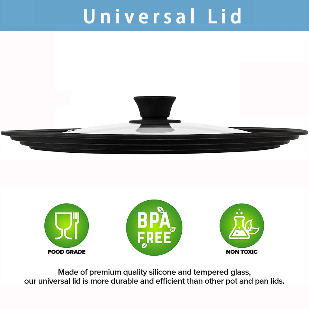 Universal Tempered Glass Lids for Pots, Pans & Skillets, 2 Pack D385298