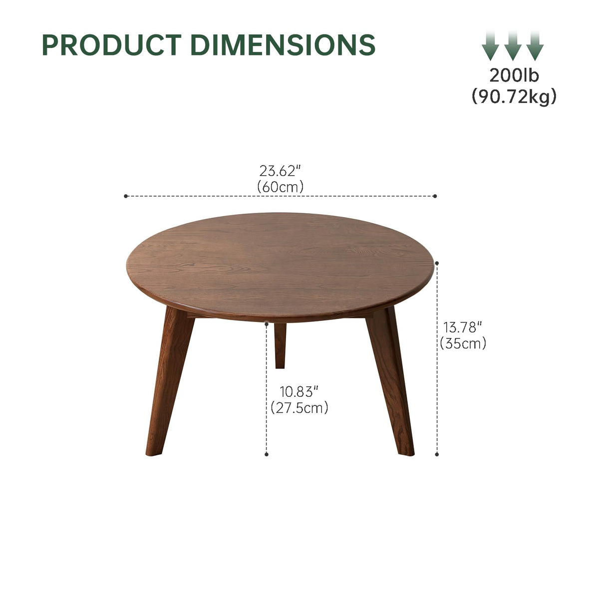 Solid Oak Wood Round Coffee Table O16234